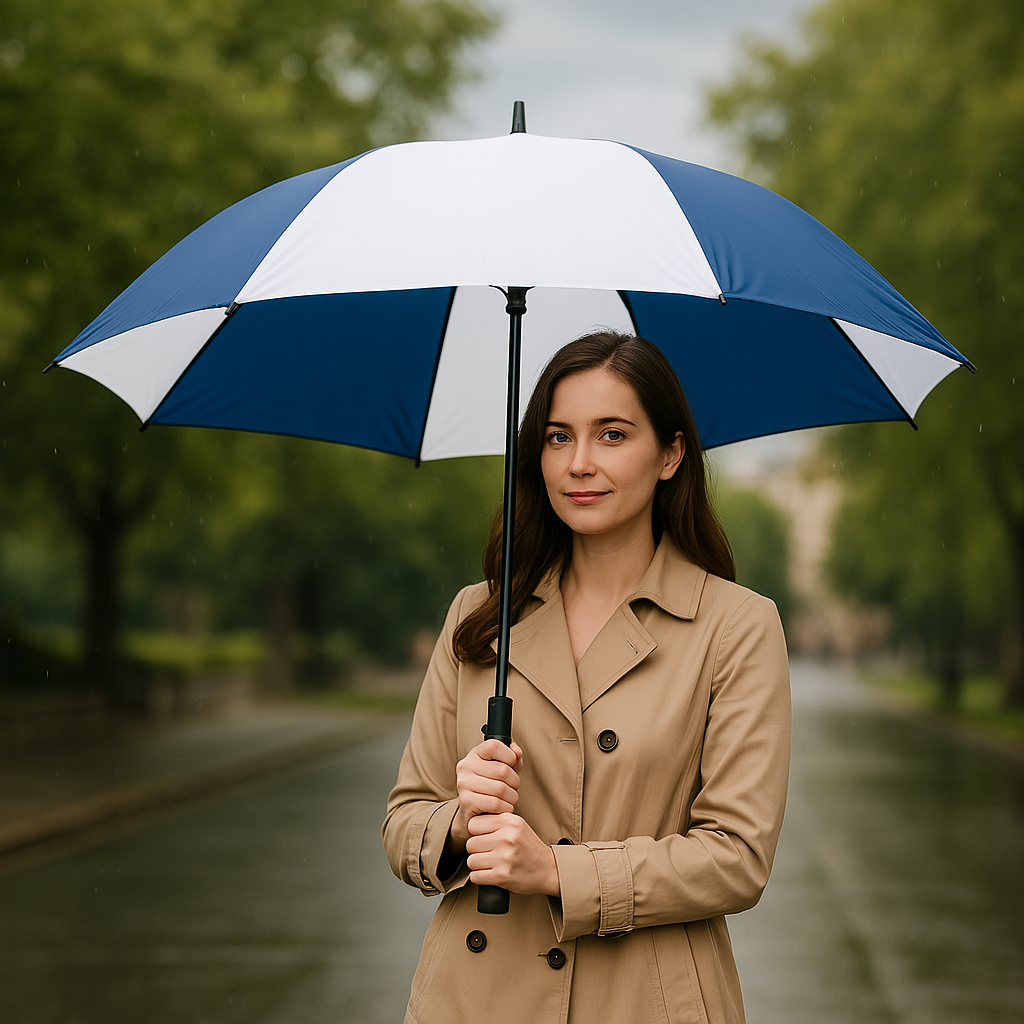 40 Inch Wind Resistant Golf Umbrella With Classic Panel Design
