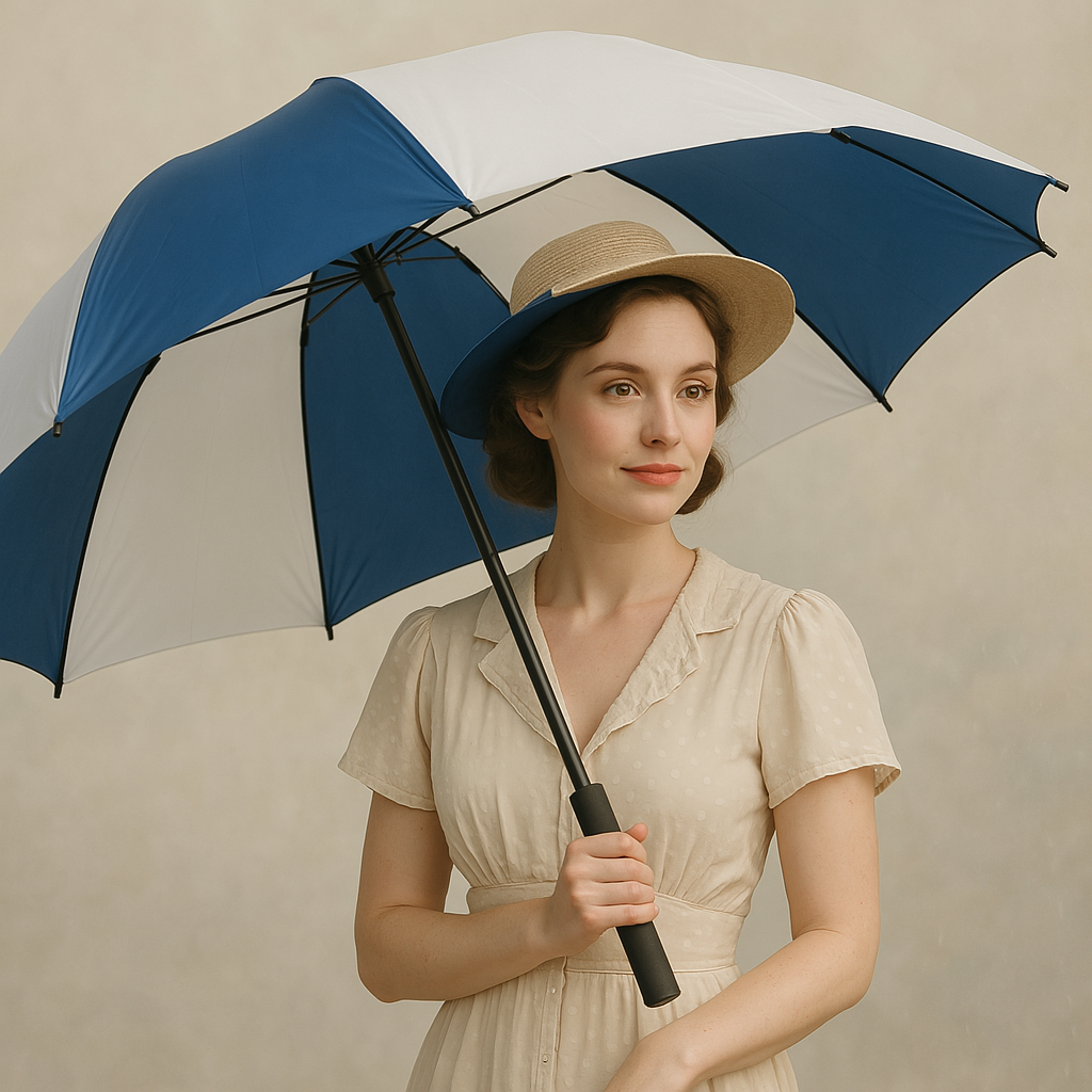 40 Inch Wind Resistant Golf Umbrella With Classic Panel Design
