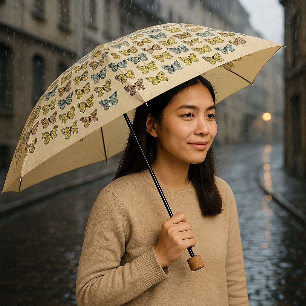 Butterfly Print Compact UV Shield Umbrella