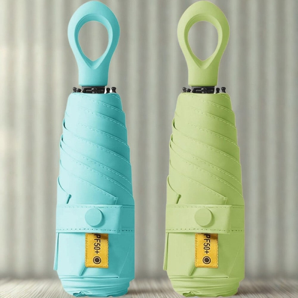 2 Pack Mini Compact Folding Travel Umbrellas