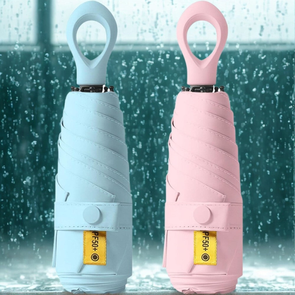 2 Pack Mini Compact Folding Travel Umbrellas