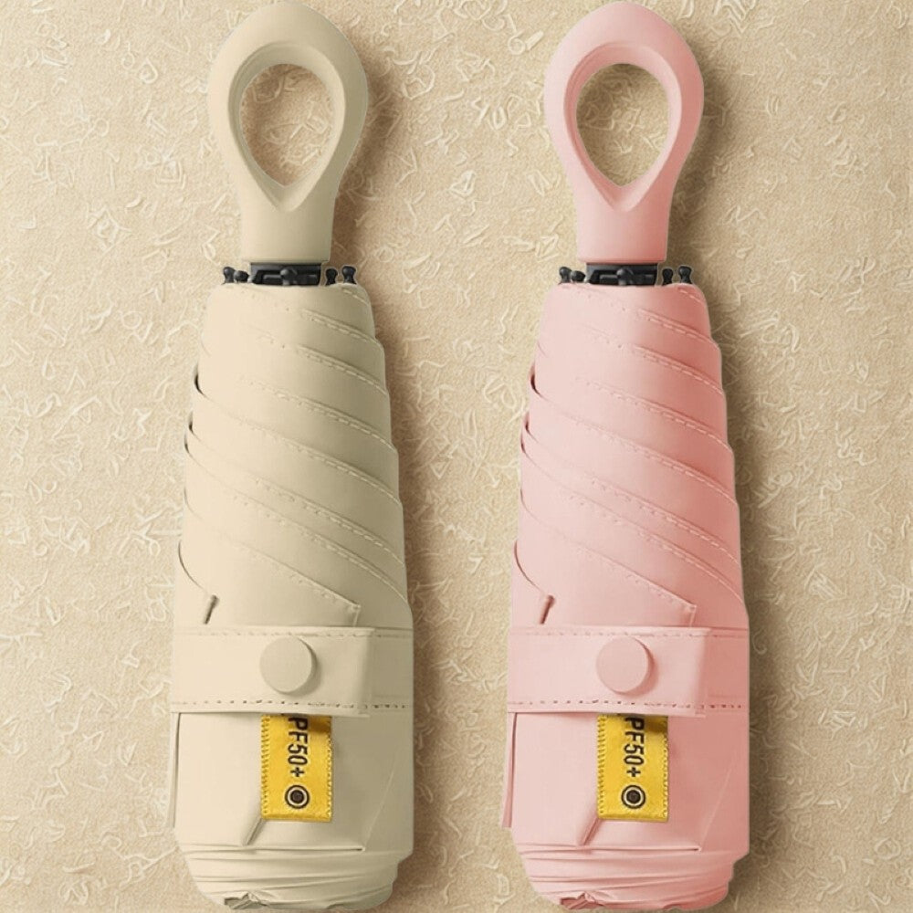 2 Pack Mini Compact Folding Travel Umbrellas