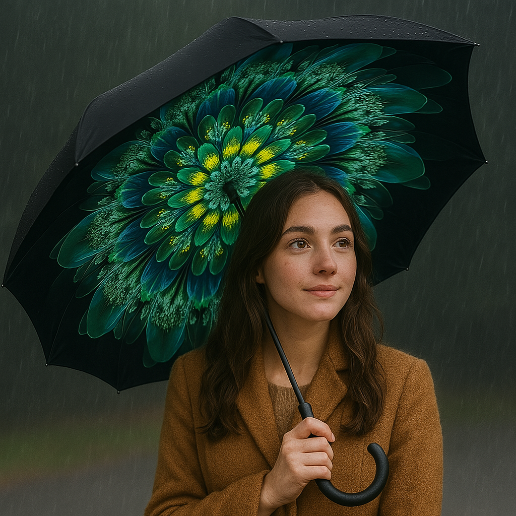 Double Layer Inverted Umbrella With Reverse Folding Design