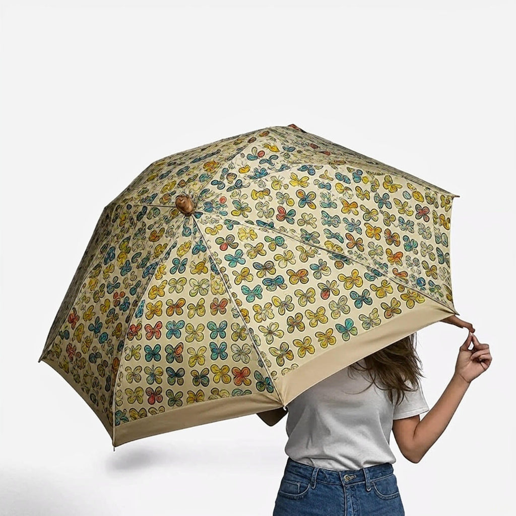 Butterfly Print Compact UV Shield Umbrella