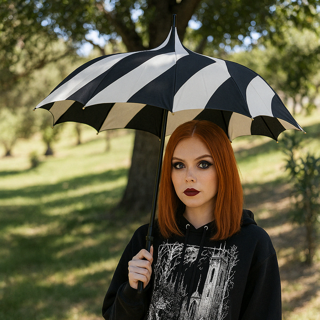 Striped Batwing Pagoda Umbrella
