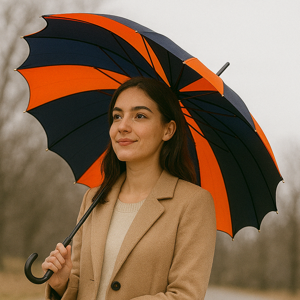 Striped Batwing Pagoda Umbrella