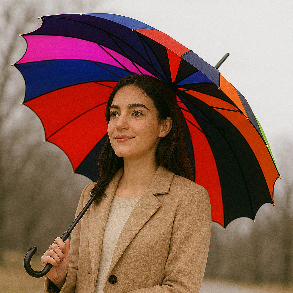 Striped Batwing Pagoda Umbrella
