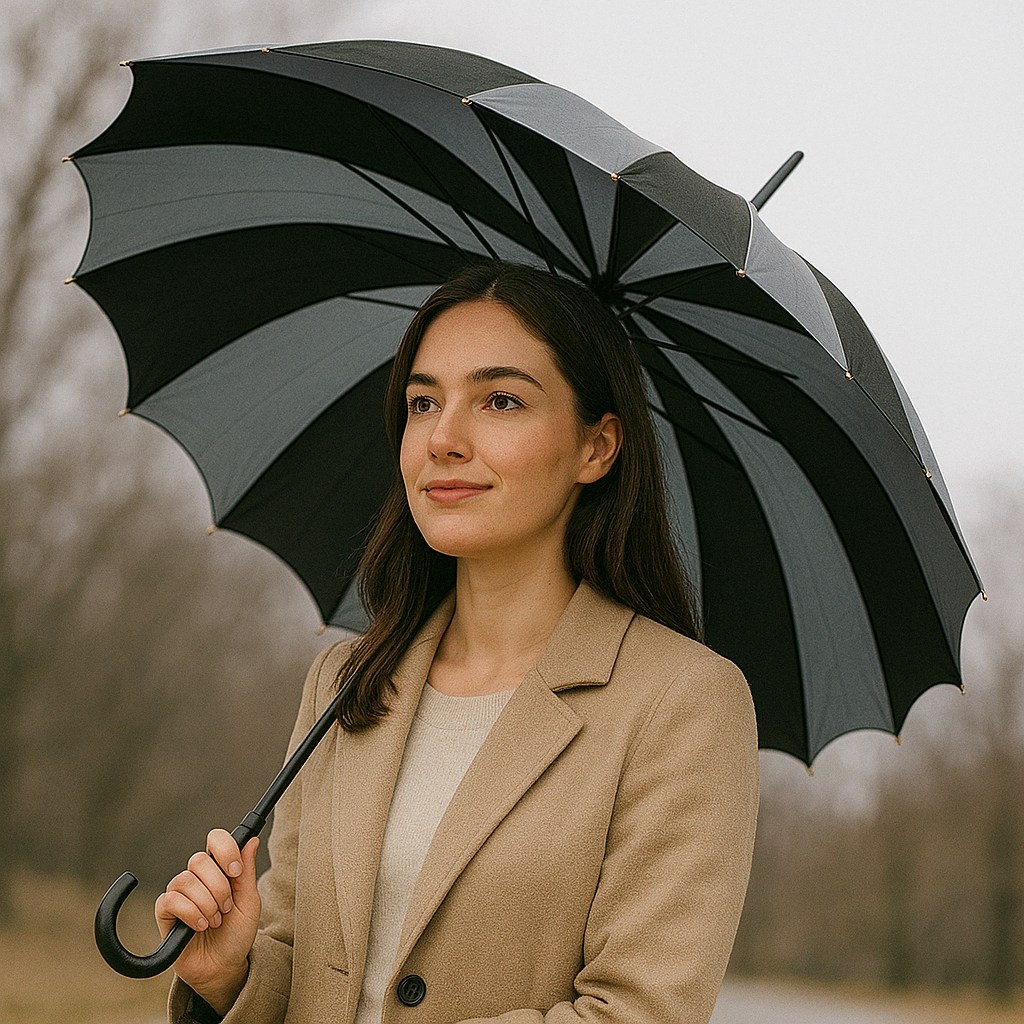 Striped Batwing Pagoda Umbrella