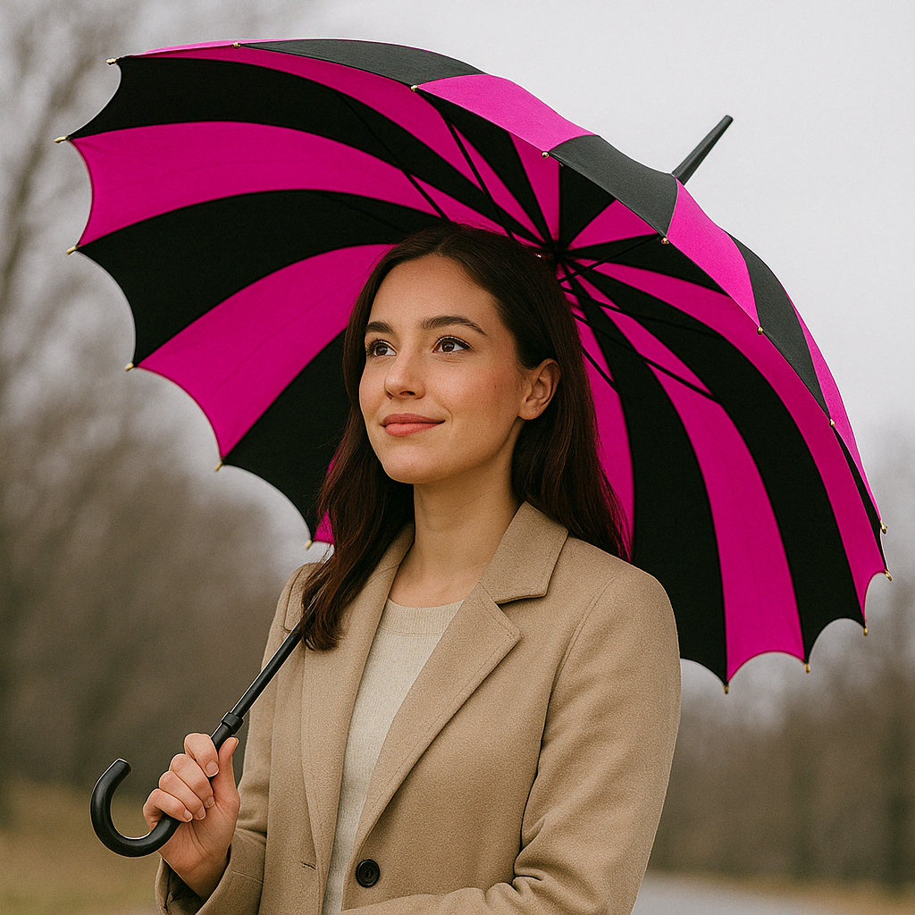 Striped Batwing Pagoda Umbrella