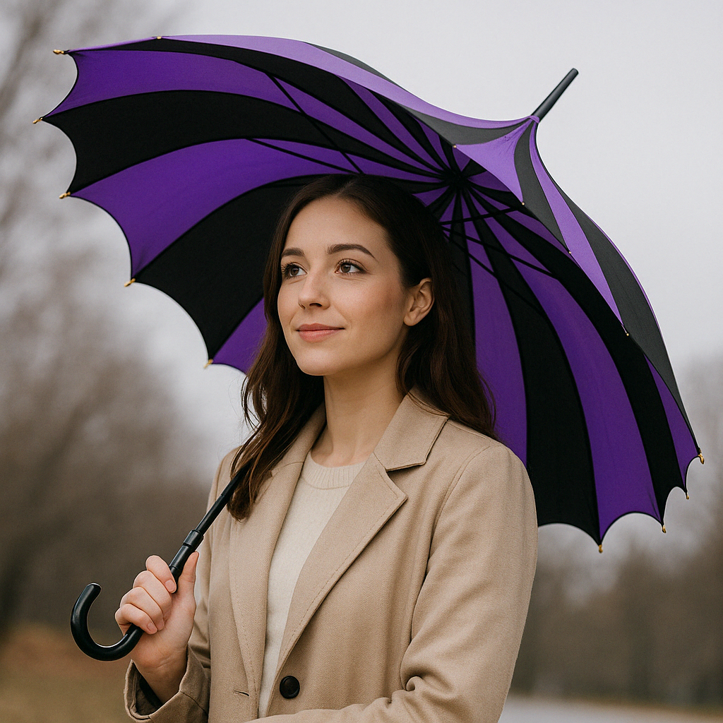 Striped Batwing Pagoda Umbrella
