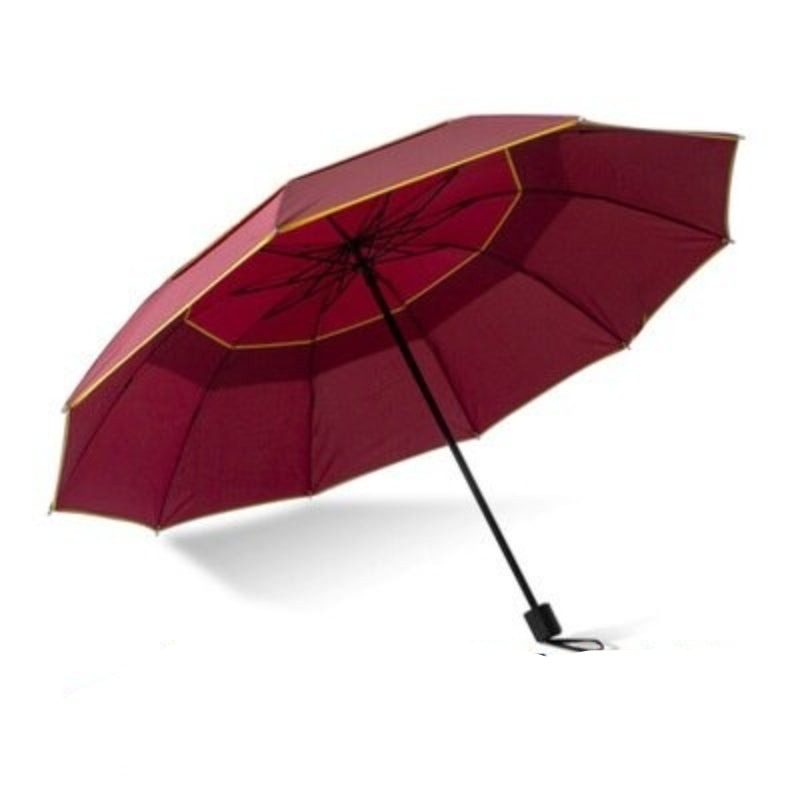 Double Layer Windproof Large 3 Folding Travel Outdoor Umbrellas