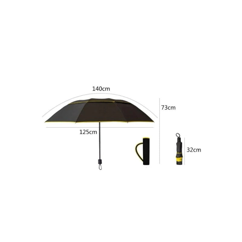 Double Layer Windproof Large 3 Folding Travel Outdoor Umbrellas