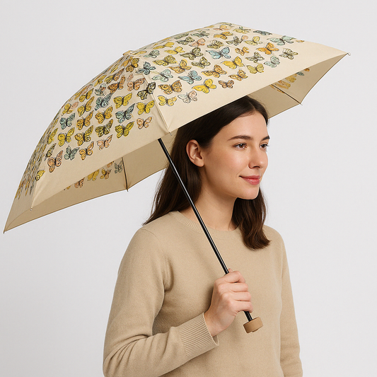 Butterfly Print Compact UV Shield Umbrella
