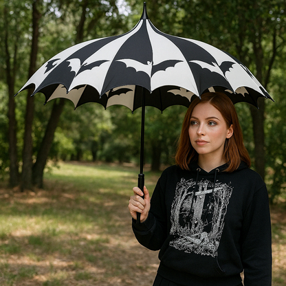 Striped Batwing Pagoda Umbrella