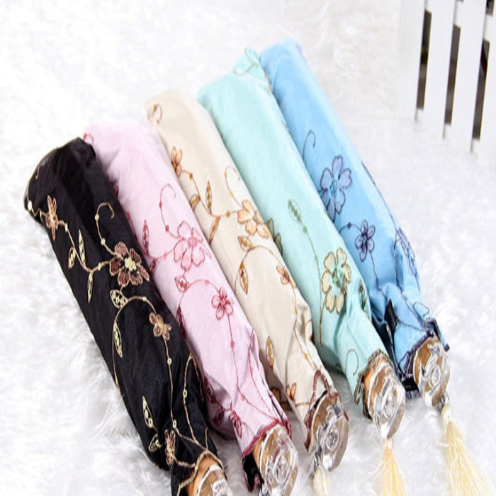 Lace Flower Folding Umbrellas For Women