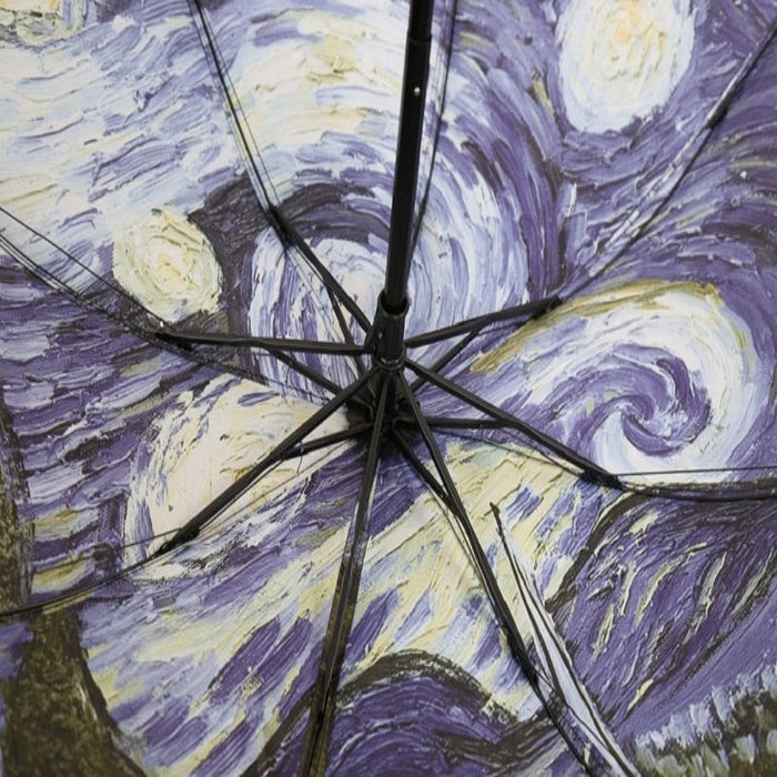 Oil Painting Starry Night Three Folding Umbrella