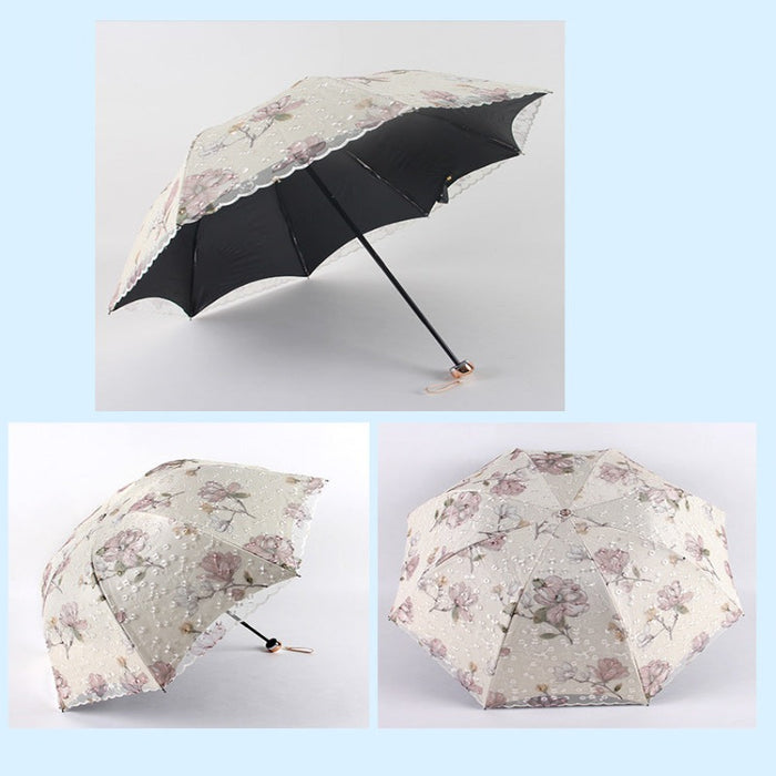 Double-Layer Embroidered Lace Umbrella For Women