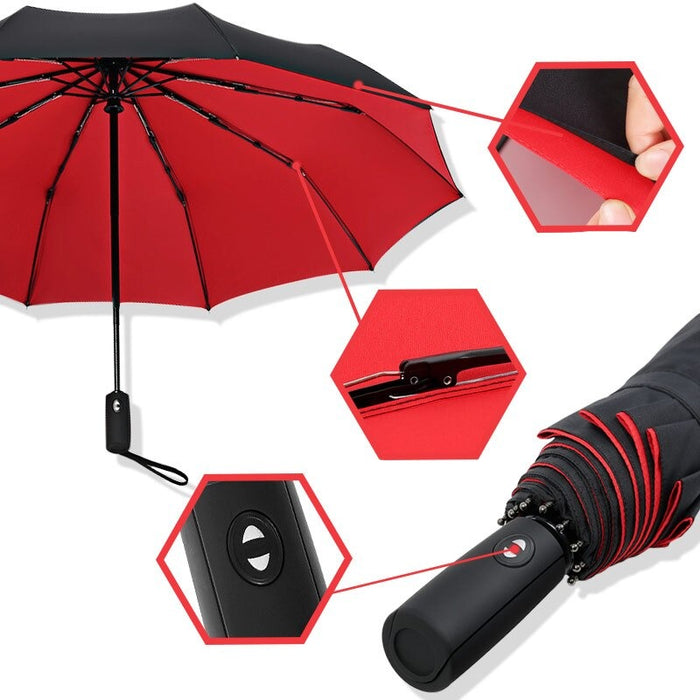 Windproof Double Automatic Folding Umbrella