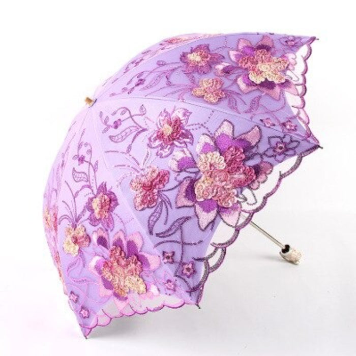 Vintage Shabby Floral Rain Umbrella For Women