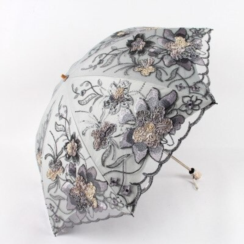 Vintage Shabby Floral Rain Umbrella For Women