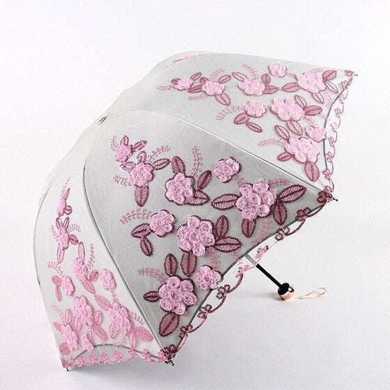 Flower Customized Three Folding Umbrella
