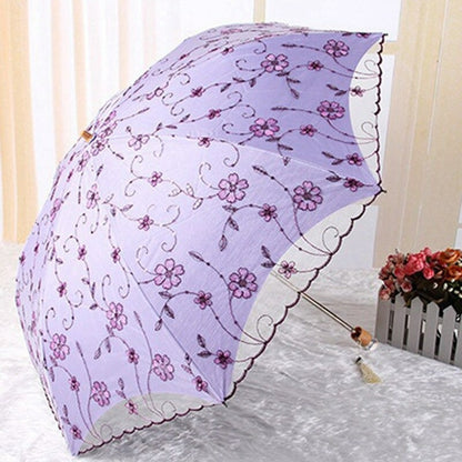 Lace Flower Folding Umbrellas For Women