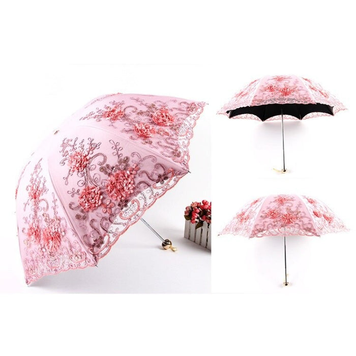 Women's Sun Lace Folding Flower Umbrellas